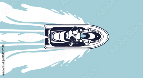 Dynamic Jet Ski Ride On Aquamarine Water