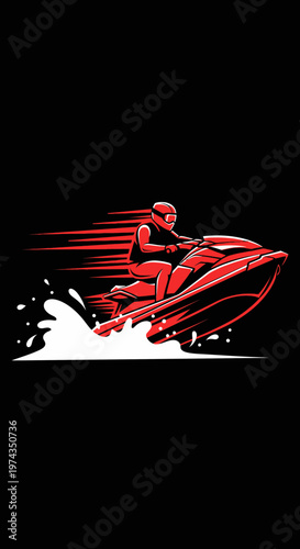 Dynamic Jet Ski Rider Thrills Across Open Water