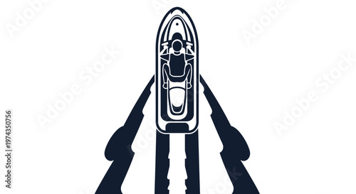 Dynamic Jet Ski Silhouette Captures Thrilling Water Sports Action