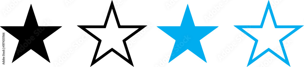 Fototapeta premium Star icon png Sparkle star icons set Black Blue star icon star icon on white background.
