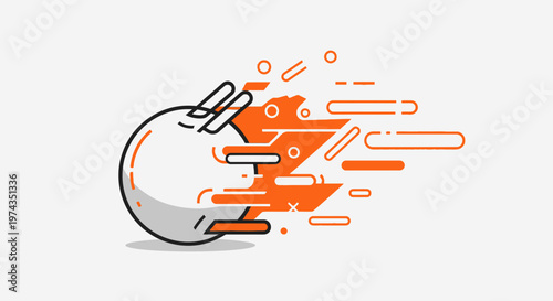 Dynamic Motion Abstract Element Orange And White Speed Trail