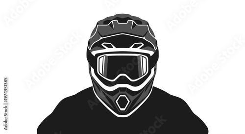 Dynamic Motorcycle Helmet and Goggles Graphic Design for Extreme Sports Enthusiasts