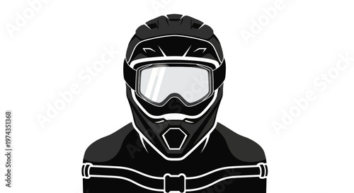 Dynamic Motorbike Rider Protective Gear Illustration Ready For Action