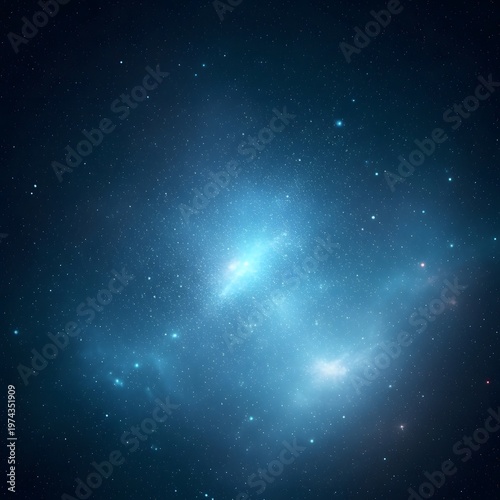 galaxy stars in space with blue nebula