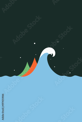 Seismic Earthquake Wave Graph with Tectonic Plate Movement