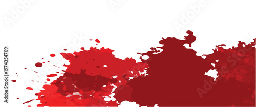 Realistic red blood splatter on white background. vertical red paint splatter vector, white background, vector illustration.