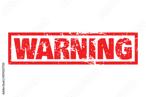 Red warning sign with distressed texture on transparent background alert caution danger notice cautionary symbol icon grungy stamp