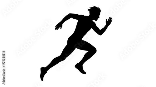 Sprinting Athlete Silhouette Vector