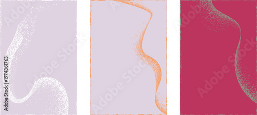 Abstract grain noise wave texture background with soft curved lines useful for posters, overlays. Minimal organic flow lines with subtle grainy texture. Fluid noised curves effect. Vector
