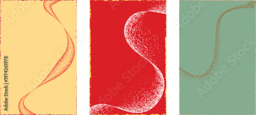 Abstract grain noise wave texture background with soft curved lines useful for posters, overlays. Minimal organic flow lines with subtle grainy texture. Fluid noised curves effect. Vector
