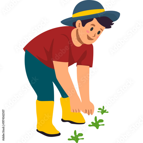 Activities of a Farmer Illustration