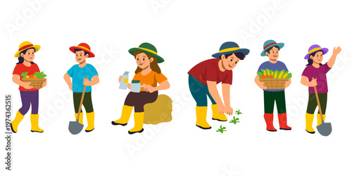 Activities of a Farmer Illustration