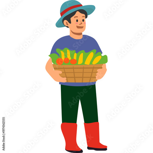 Activities of a Farmer Illustration