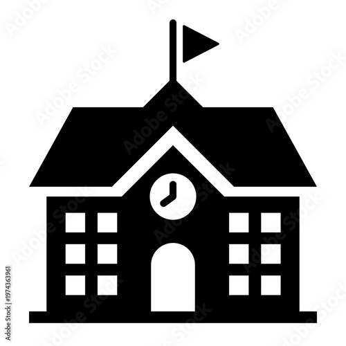 School Icon. Education Building and Learning Institution