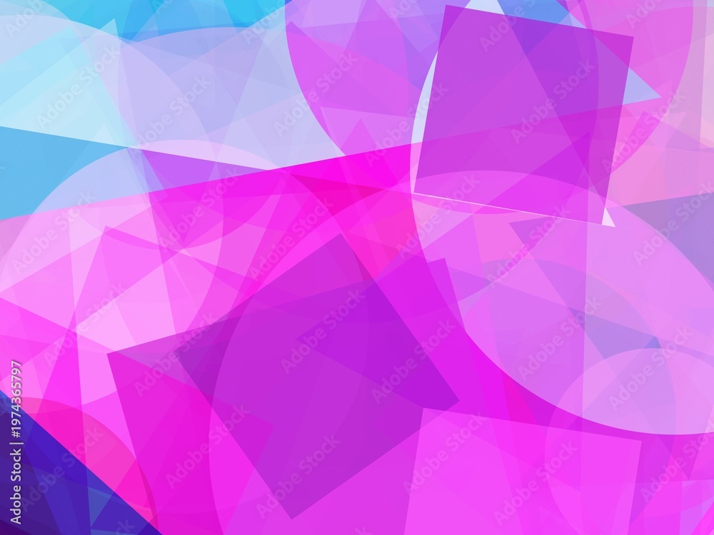 Fototapeta premium Abstract geometric background with colorful overlapping shapes, triangles and circles