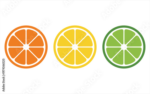 Of orange, lemon, and lime citrus fruit slices