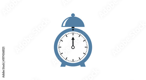 Blue Alarm Clock Closeup Face Details.