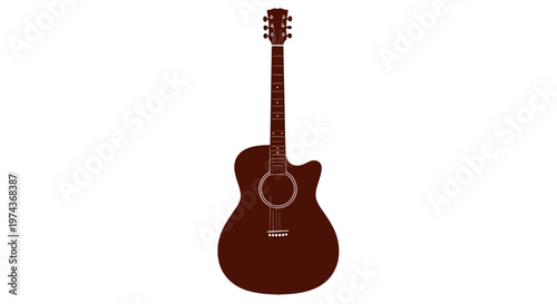 Brown Acoustic Guitar Musical Instrument.