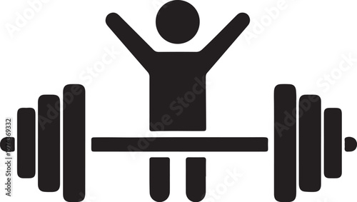 Weightlifting Icon Gym Fitness Barbell Vector Illustration