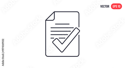 Checklist Document Icon Vector Graphic.