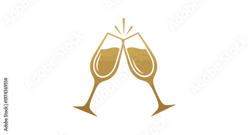 Champagne Glasses Celebratory Toast.