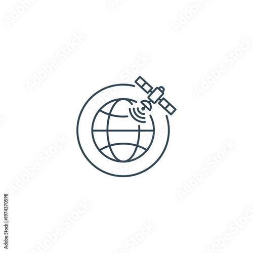 Satellite Communicating with Earth Globe.