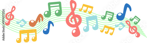 Wave With Melody Symbols