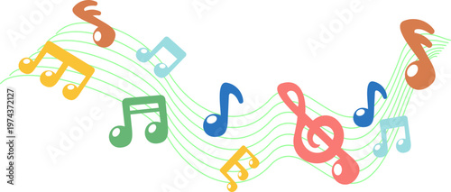 Wave With Melody Symbols