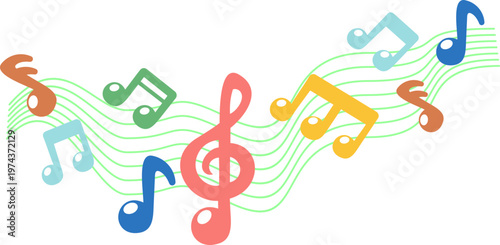 Wave With Melody Symbols