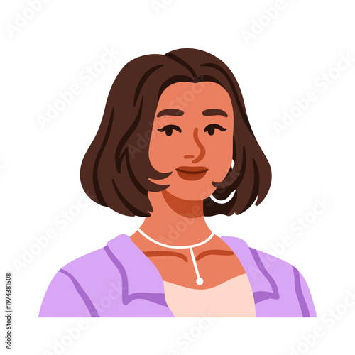 Woman with short hairstyle, bob cut, head portrait. Elegant female with moder...