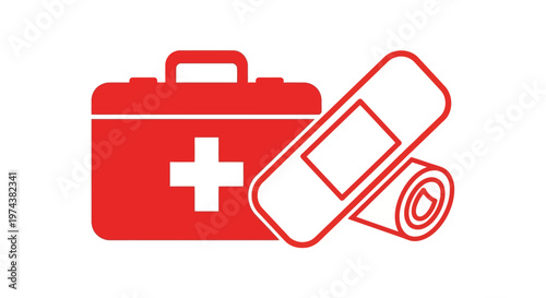 First aid kit and band aid.