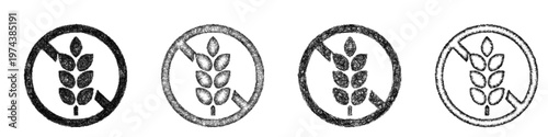 Sketch gluten free icon design set