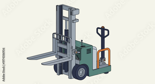 Industrial Forklift Truck for Warehouse Operations and Material Handling.