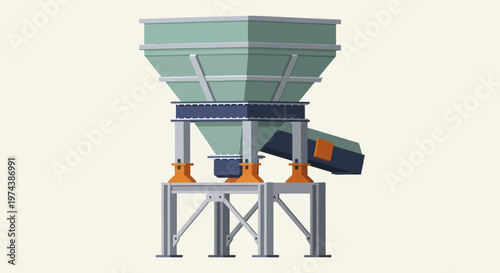 Industrial Hopper and Feeder System for Material Handling.