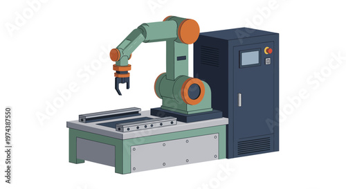 Industrial Robotic Arm for Automated Manufacturing and Production Processes.