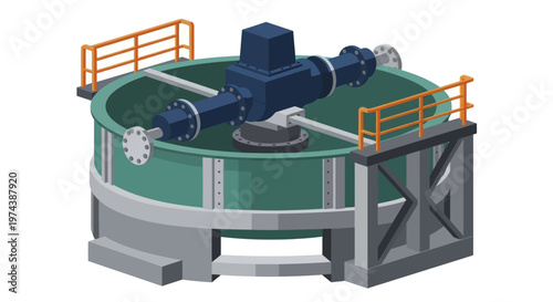 Industrial Water Treatment Clarifier Tank for Wastewater Processing.