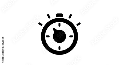 Stopwatch icon with radiating lines symbolizing speed and urgency.