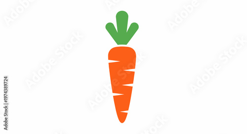 Minimalist orange carrot vegetable icon on white