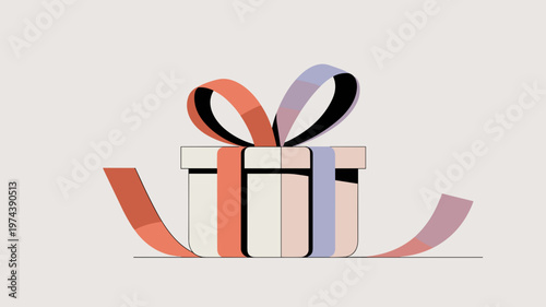 Minimalist white gift box with purple ribbon – Great for wedding favors, corporate gifting, or special occasion branding.