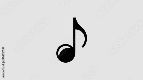 Elegant musical note silhouette – Suitable for radio station logos, sound wave graphics, or artistic music themes.