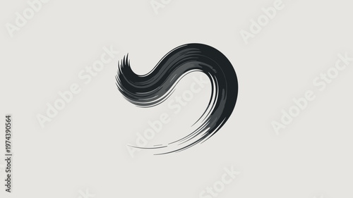 Abstract black ink stroke icon – Suitable for modern graphic design, minimalist fashion, or artistic concepts.