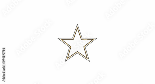 A graphic illustration of a five-pointed star with thick, layered outlines in black and gold