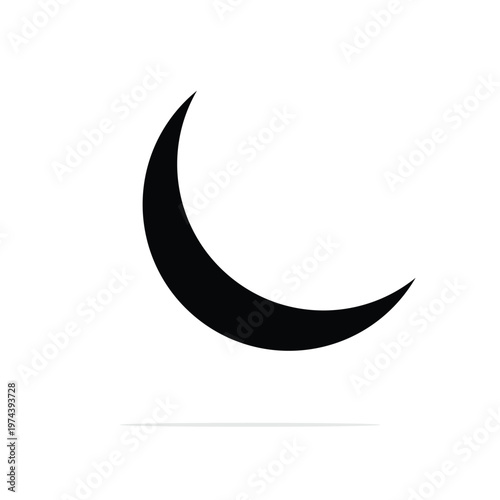 Crescent icon, flag flat symbol isolated on white background. Moon vector Illustration . EPS 10 .