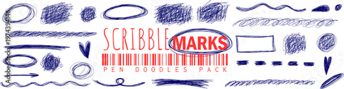 Expressive messy pen lines with scratch feel, doodle and squiggle move into line, scribble and circle create a textured illustration with chaos.