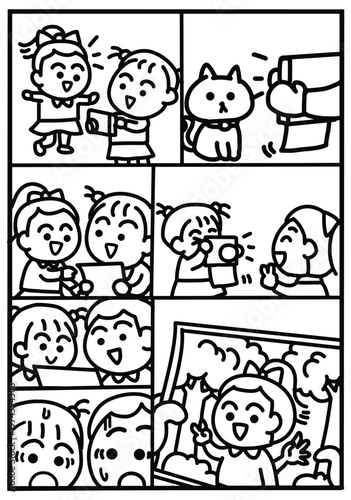 Cute Comic Strip About Two Kids Discovering A Ghost Hand In A Polaroid Photo