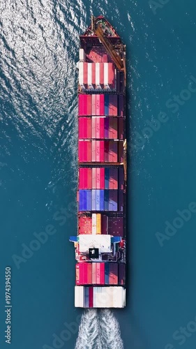 Container ship navigating busy trade routes while managing global supply challenges and shipping delays