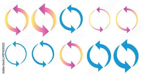 arrow circular direction pointer color full circulation