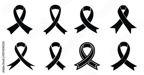 collection of features silhouette illustrations of black