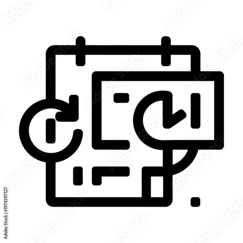 Vector of a calendar with a clock symbolizing time management and scheduling