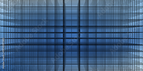 Blue grid pattern with small squares on light blue background. Seamless geometric layout. Grid background concept.